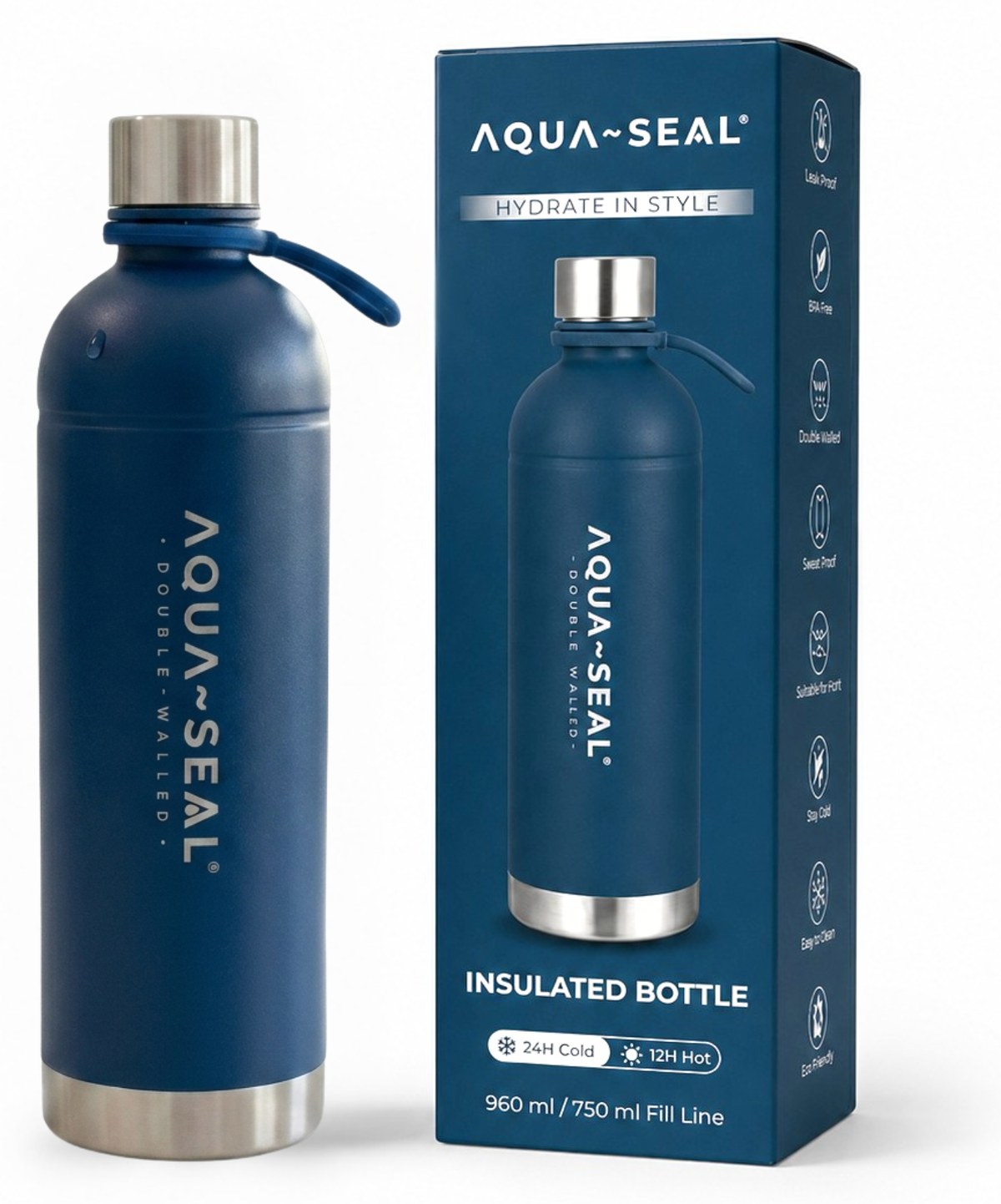 AQUA~SEAL Isolierflasche mit Verpackung