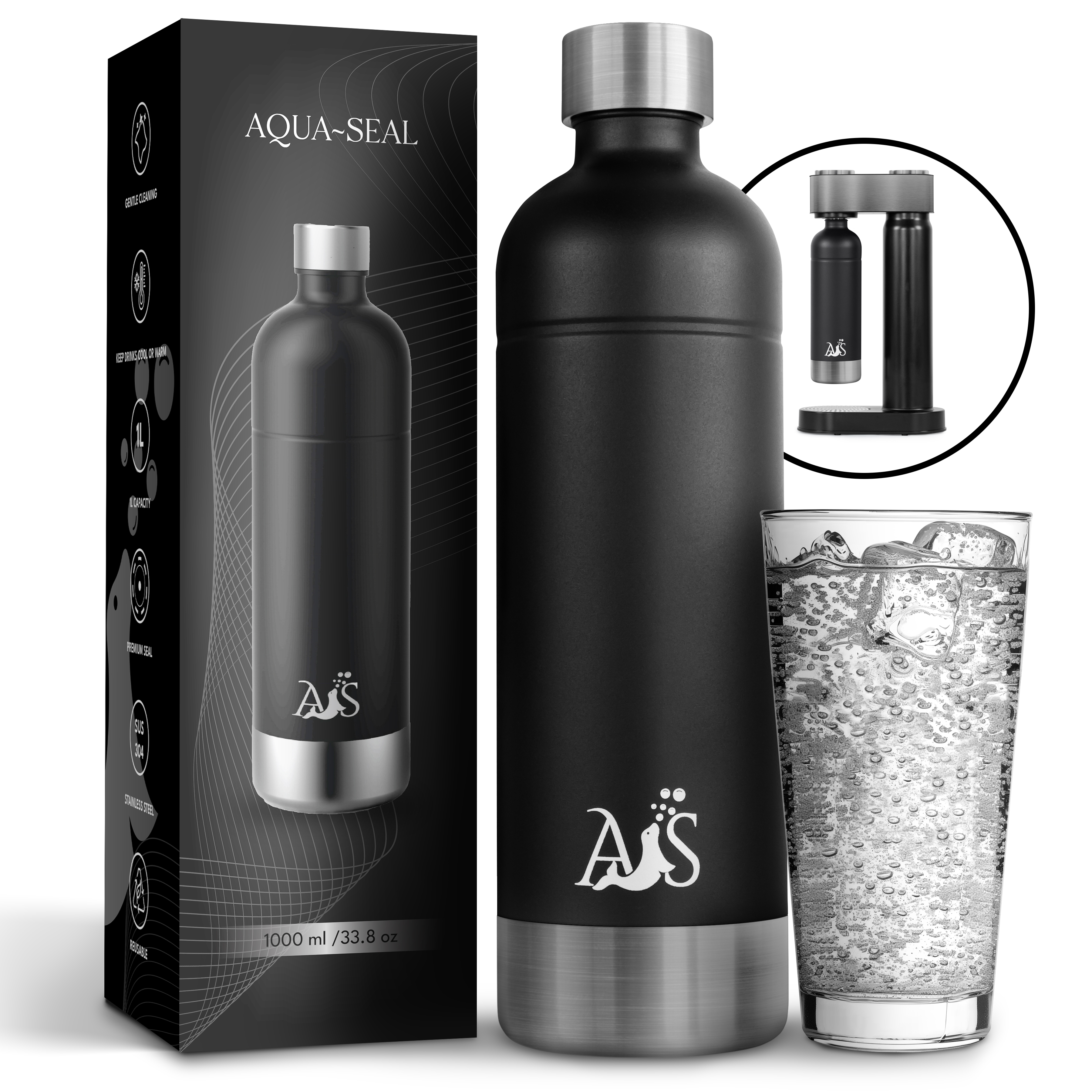 AQUA~SEAL Alte Flasche Schwarz